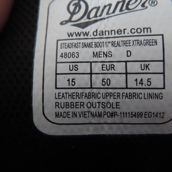 Danner 48063 - Steadfast Snake Boot 17" Realtree Xtra® Green sz 15 - Picture 9 of 10